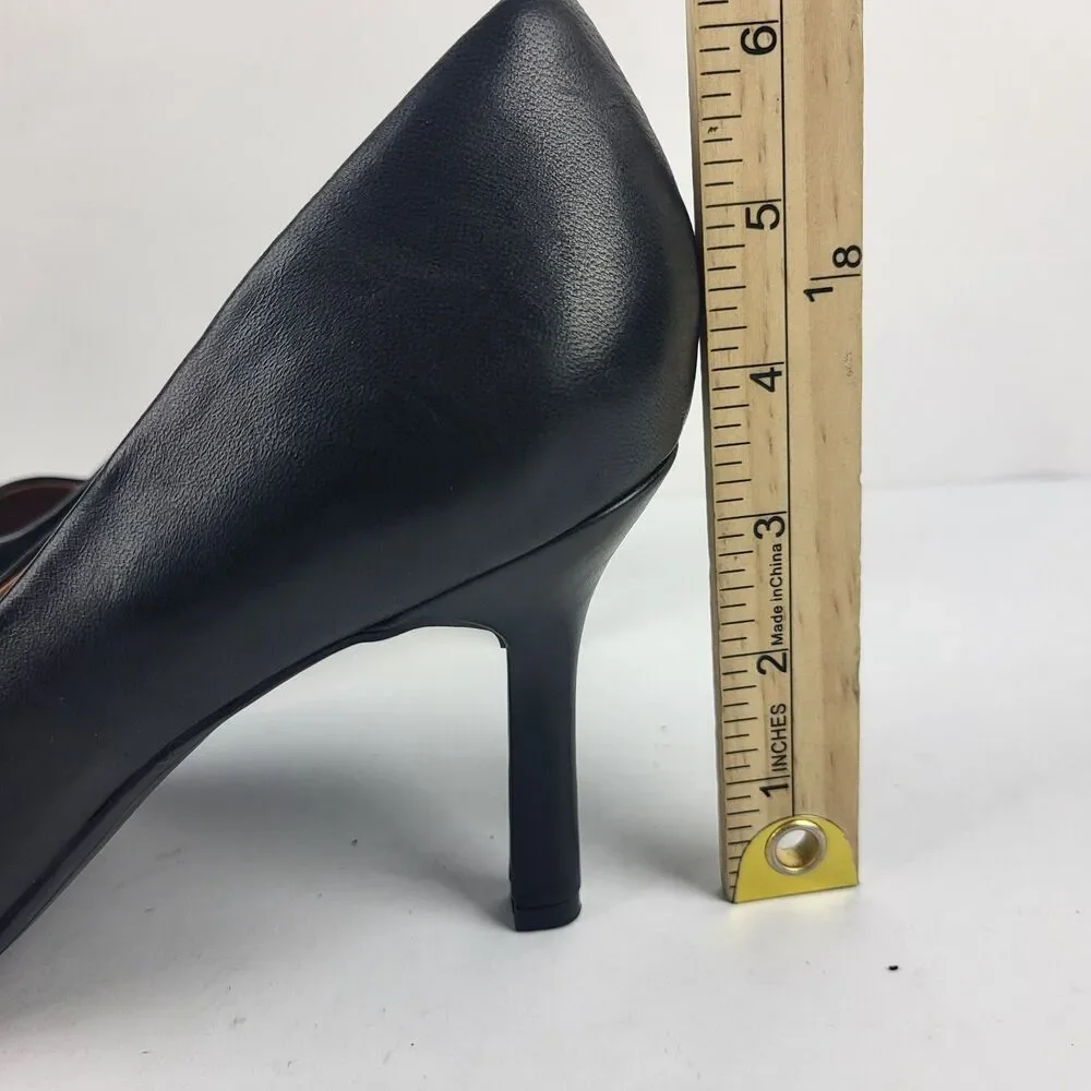 Nordstrom Rack Women's Paige Black Leather Pump Classic Size 11M